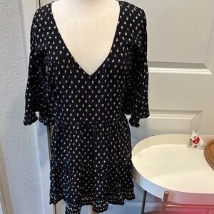EUC Faithfull the Brand Black and White Floral Dress